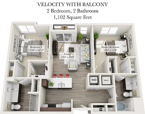 Floor plan Velocity Balcony