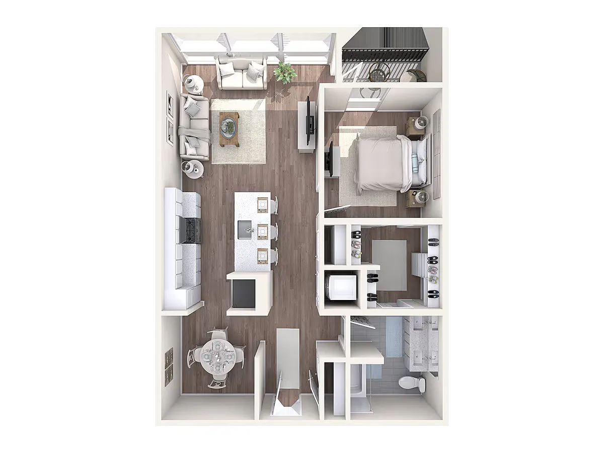 Floor plan 1 Bedroom + Den- A+4