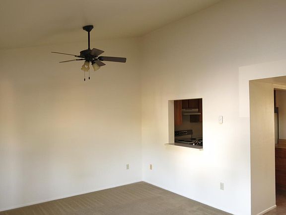 Vaulted ceiling in living room