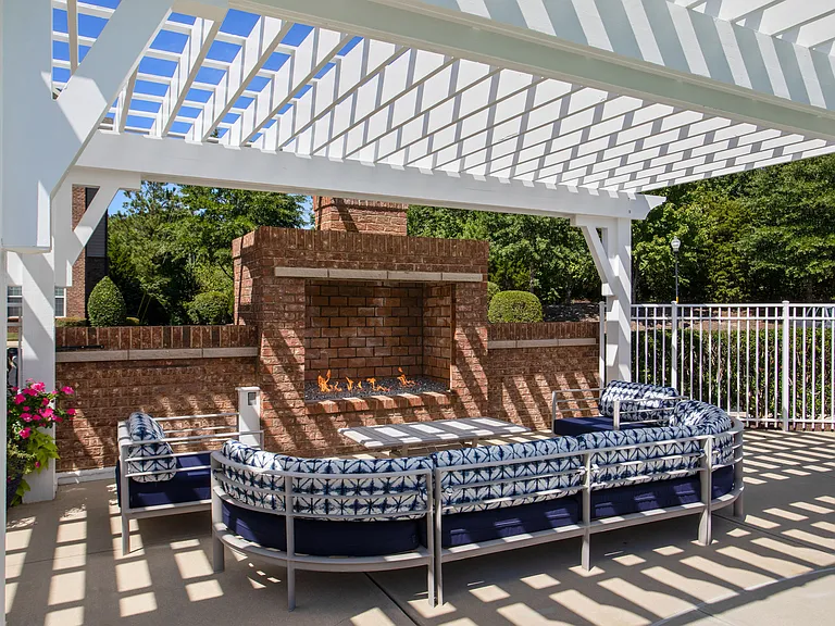 Relax fireside and enjoy the open-air ambiance.