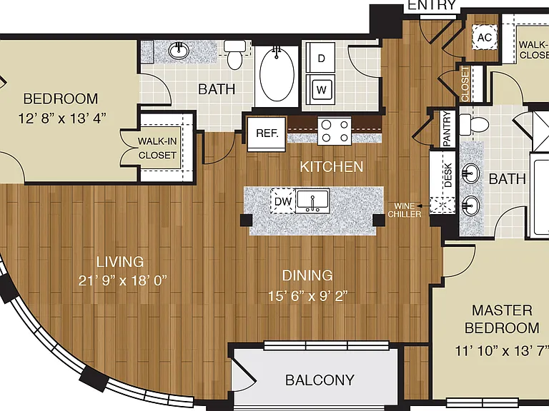 WaterWall Place - B4 - 2 Beds - 2 Baths - 1447 Sq. ft.