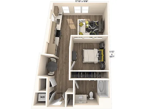 Floor plan S1-FinishII-644sf