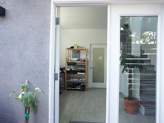 French door entrance to small living room or office