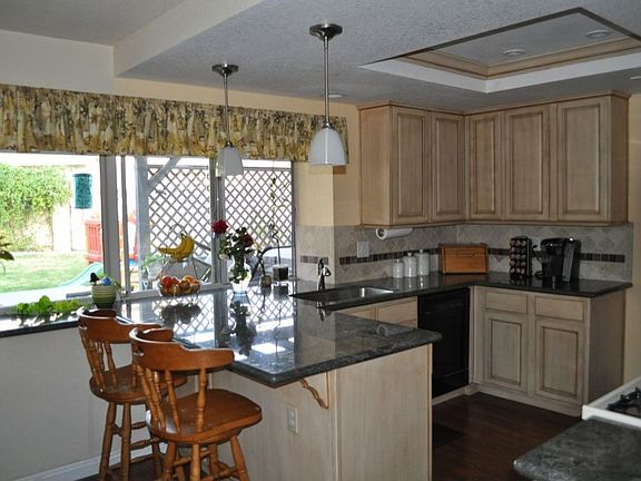 Kitchen overlooking back yard