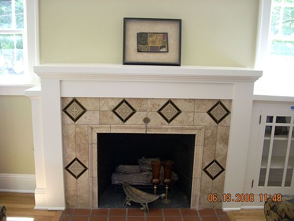 Fireplace in formal living room