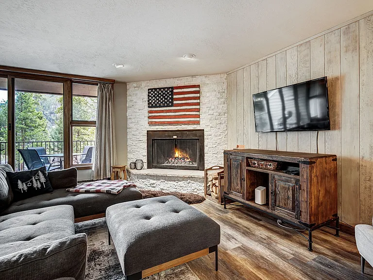 Wood burning fireplace