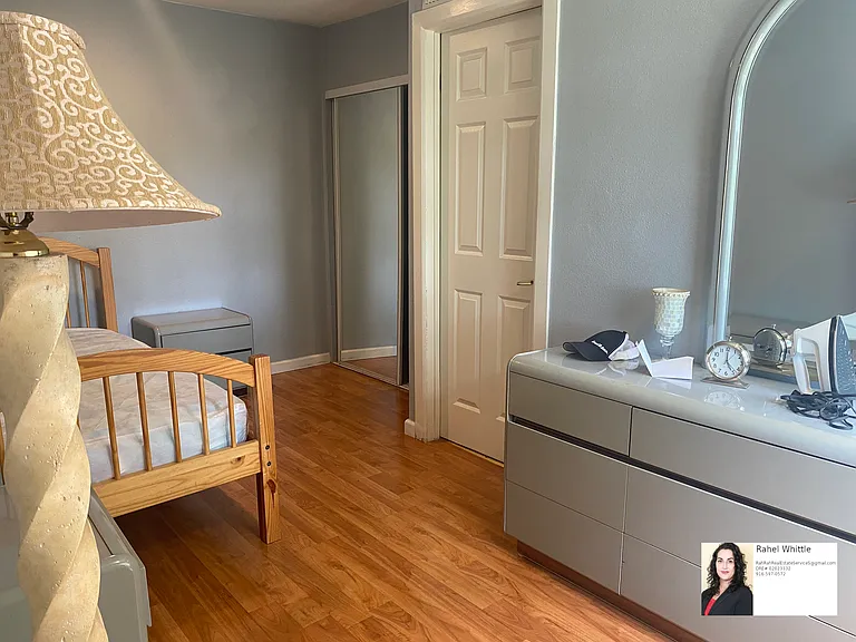 Single bed shown*/ Queen size bed (option to swap bed size) in master bedroom with attached full restroom