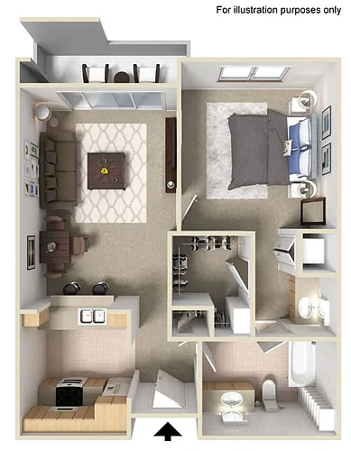 Floor plan 1x1 BR