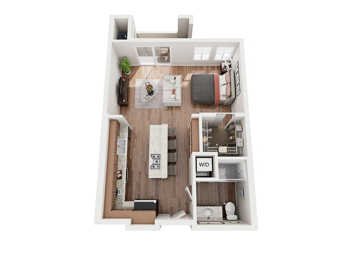 Floor plan Studio Mid Rise