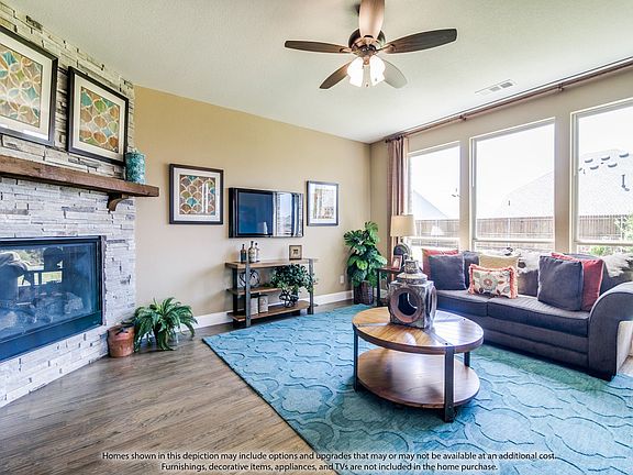 Waterscape Dewberry III Model Family Room with Fireplace