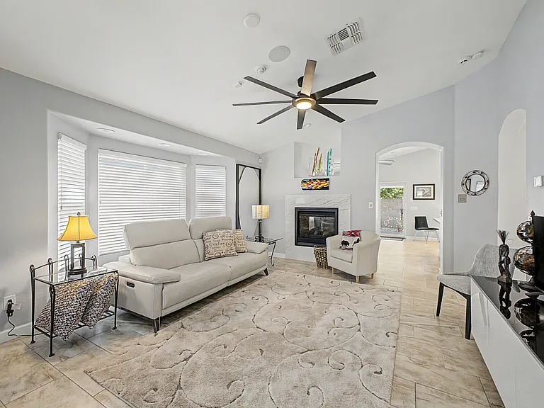 Living room with fireplace