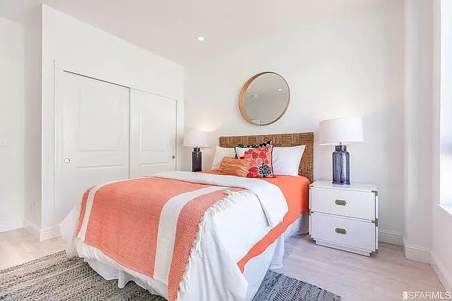 Guest bedroom and the full-size closet+ built ins.