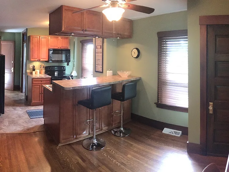 kitchen area with island