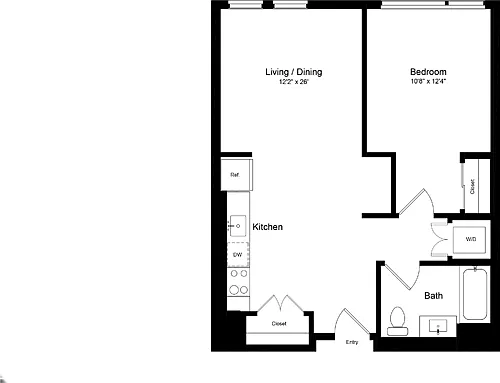 Floor plan 1 Bedroom N