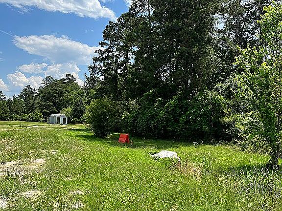 Left side of property 