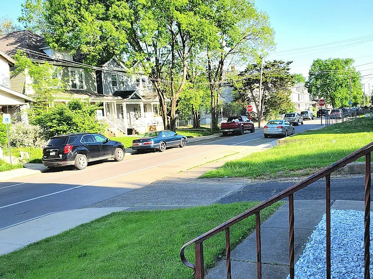 View from the front porch of the building