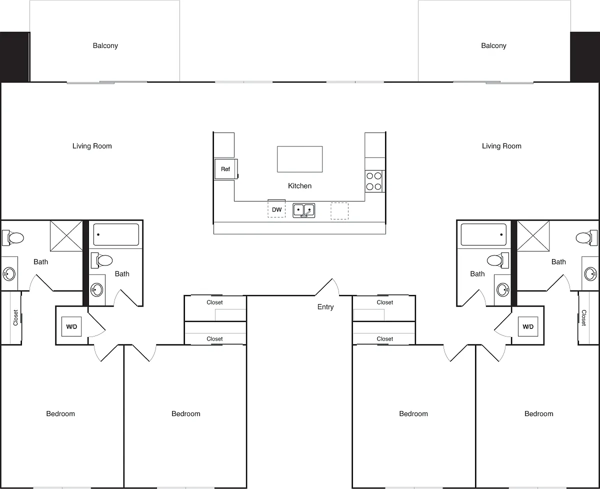 Floor plan 4 Bed Renovated