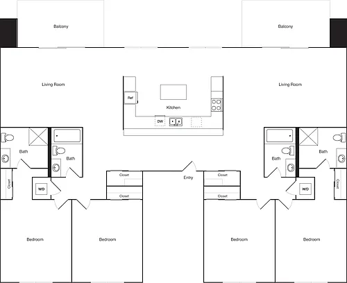 Floor plan 4 Bed Renovated