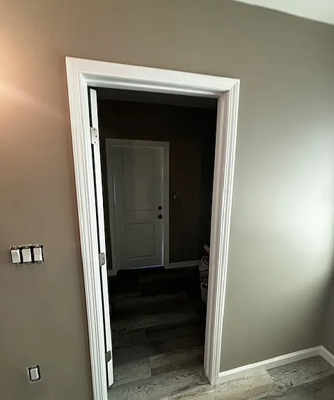 Entrance into storage room in bedroom