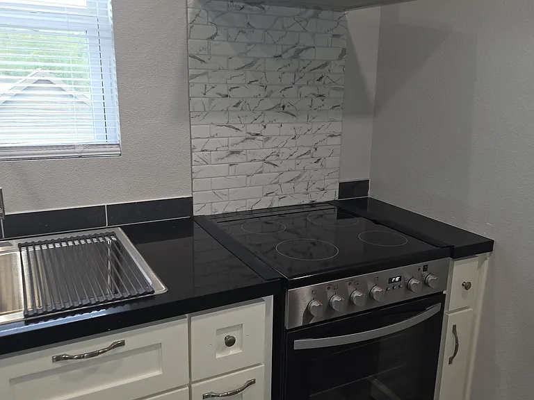 24 inch Electric Range with stainless steel hood