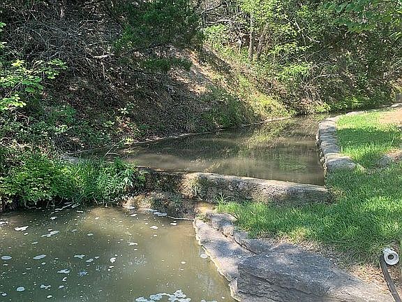 Little dam & stairs to pond