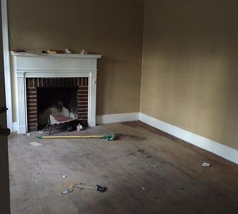 Living room with fireplace