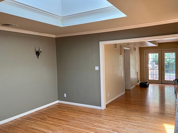 Dining room with large skylight