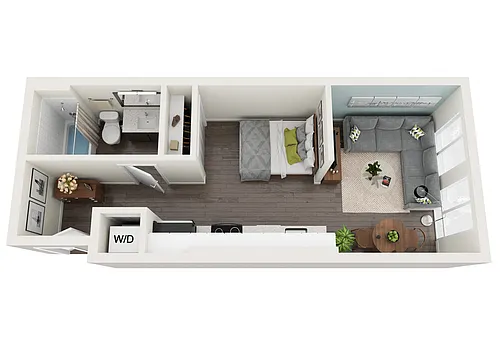 Floor plan Open 1x1 B
