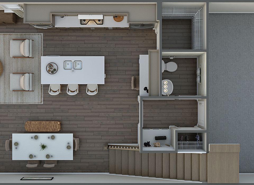 Forest Lake Townes Plan 3 First Floor 3D Floor Plan
