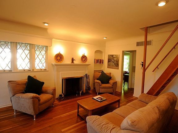 Living room with fireplace