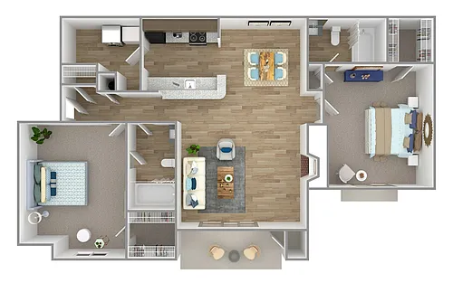 Floor plan B3 - 2 Bedroom, 2 Bathroom