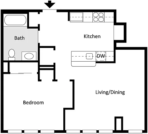 Floor plan 1 Bedroom