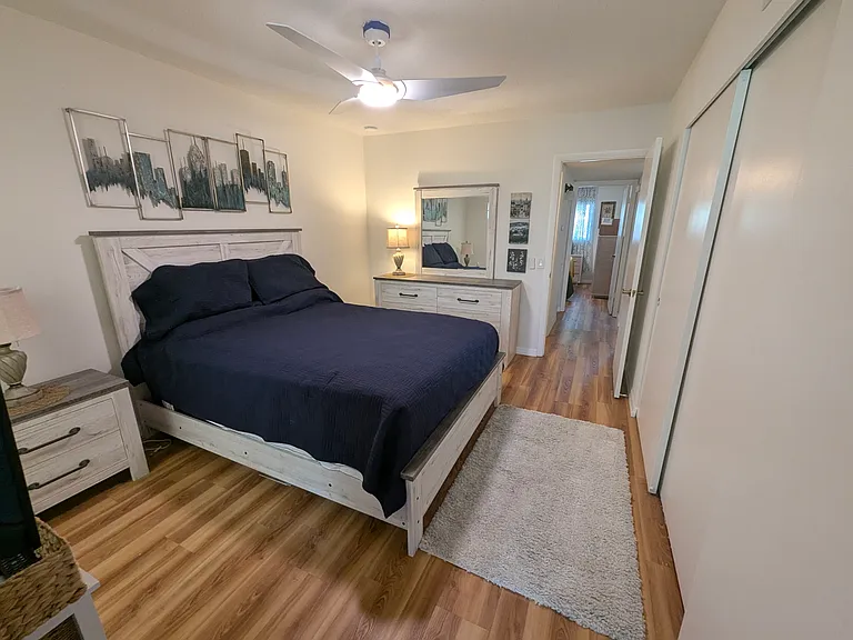 Master bedroom with brand new queen mattress