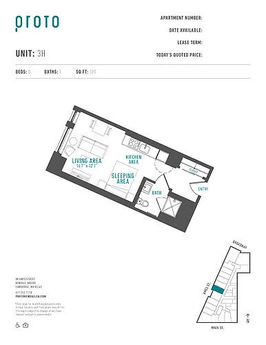 Floor plan Studio-3H