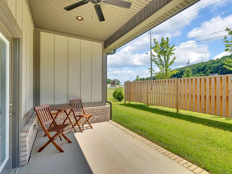 Private covered rear patio for outdoor living