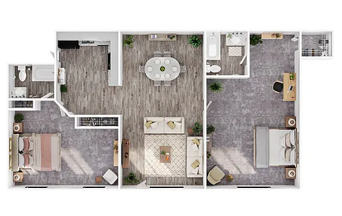 Floor plan B3 - 2 Bed / 2 Bath