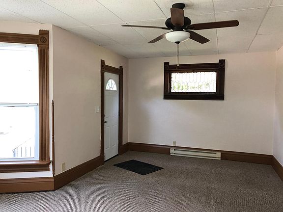 Living Room entrance with leaded glass window