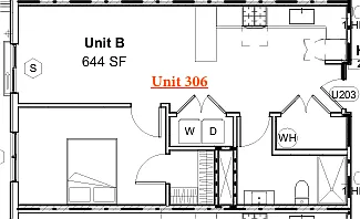 Floor plan One Bedroom- B7