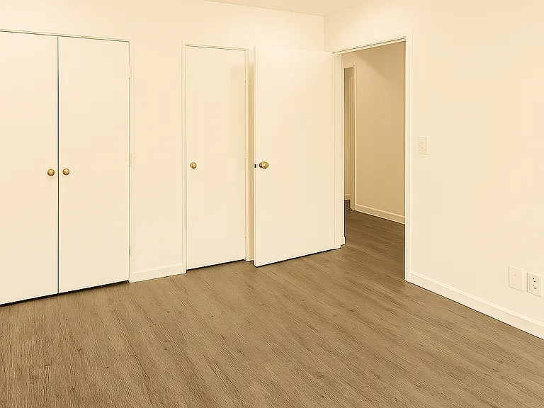 Downstairs bedroom, built-in closet shelves