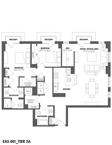 Floor plan 2 Bed/2 Bath