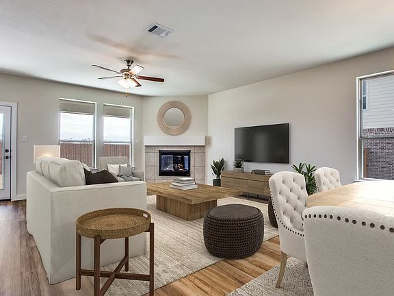 Great room with fireplace