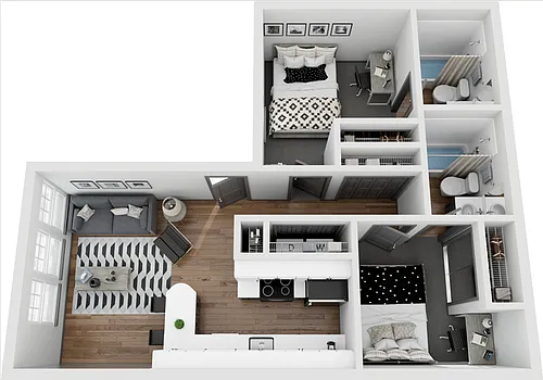 Floor plan 2x2 L Plus