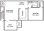 Floor plan 1 Bedroom Garden B