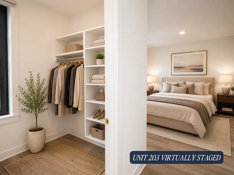 Unit 203 Virtually Staged, Master Bedroom