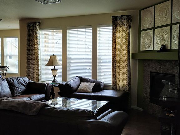 Living room with fireplace