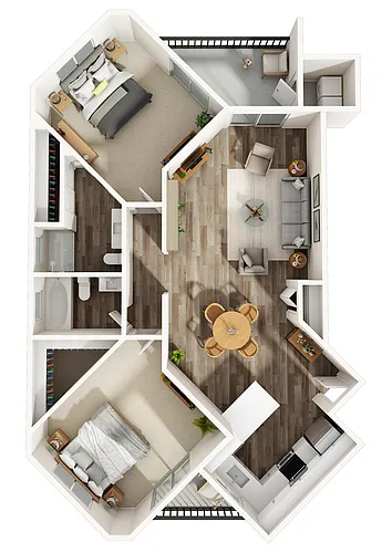 Floor plan 2x2 Small W/D