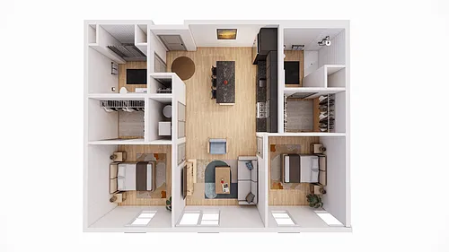 Floor plan 2 Bed 2 Bath N - Accessible