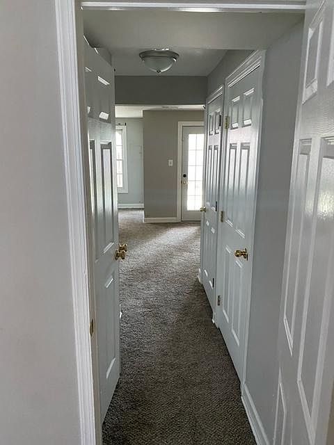 bedroom looking toward the exit door