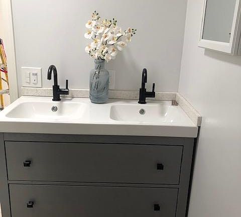 Double vanity (mirror not pictured)