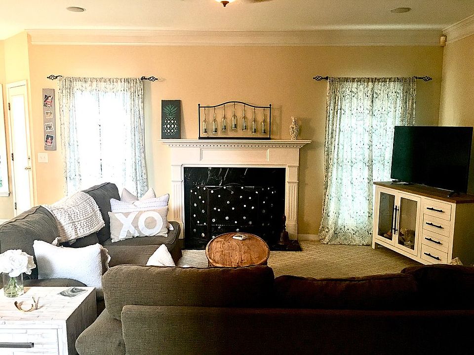 Family Room w/ Marble Firepl